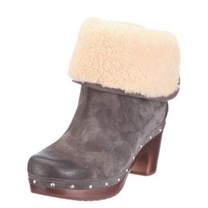 UGG Lynnea Clog Heeled Boot Charcoal